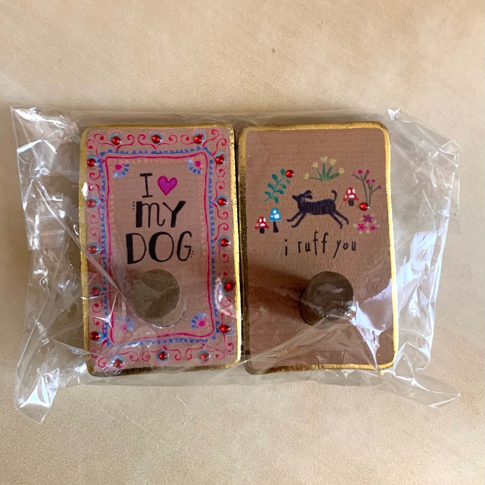 Mini Wall Hooks from Natural Life I ❤️ My Dog